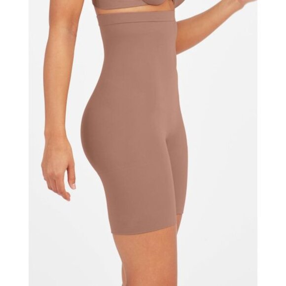 SPANX Higher Power Short shapewear stretch compression Cafe Au Lait new Large - Picture 1 of 3